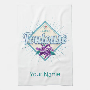 Toulouse City France Retro Violets Vintage Souveni Kitchen Towel