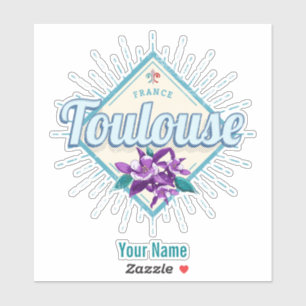 Toulouse City France Retro Violets Vintage Souveni Sticker