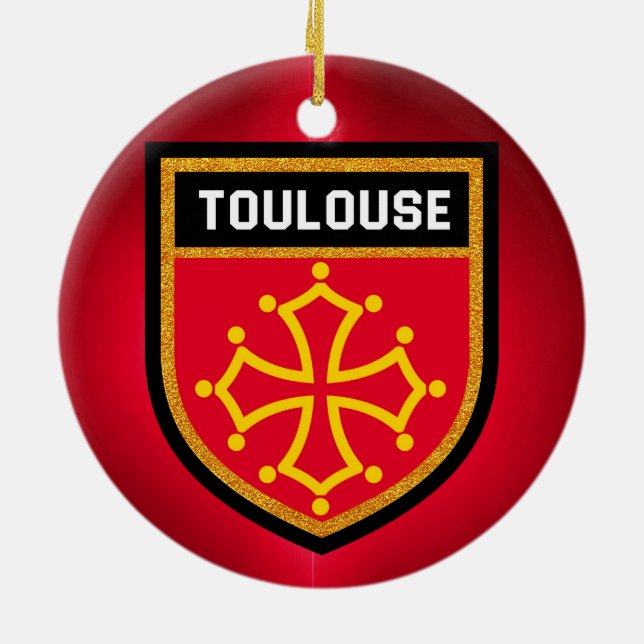 Toulouse Flag Ceramic Ornament (Back)