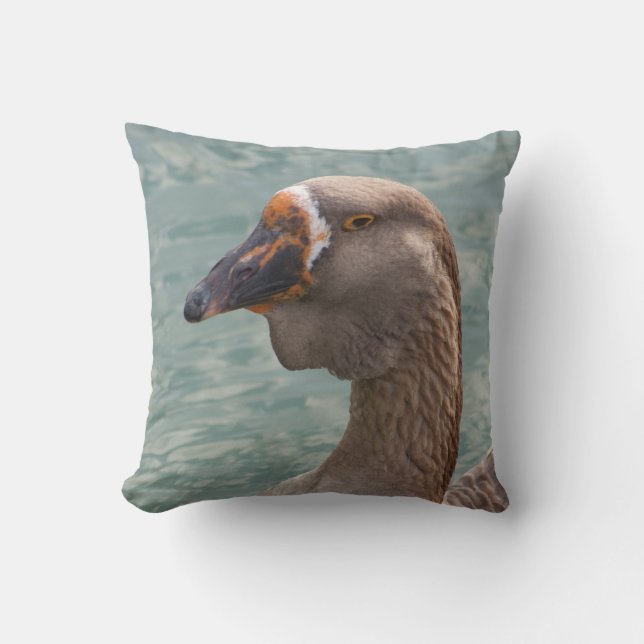 Toulouse Goose Throw Pillow (Front)