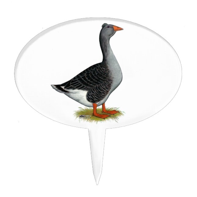 Toulouse Goose Tufted Cake Topper (Front)