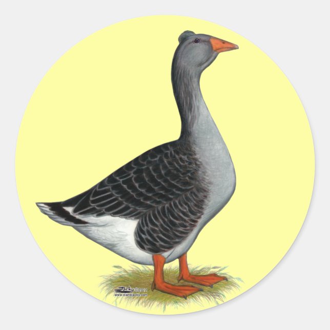 Toulouse Goose Tufted Classic Round Sticker (Front)