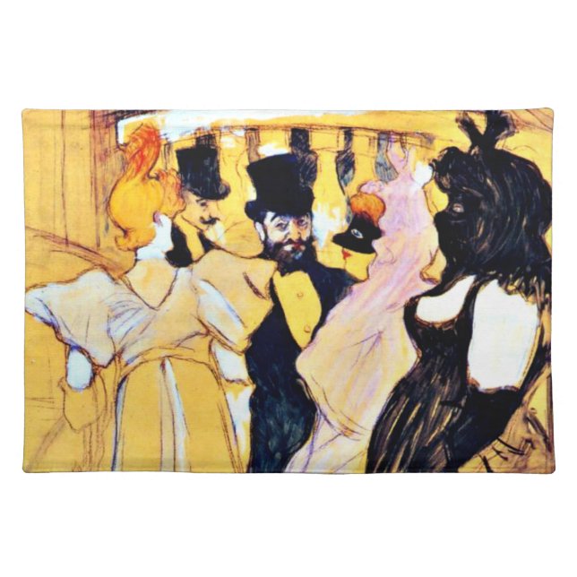 Toulouse-Lautrec art: At the Opera Cloth Placemat (Front)