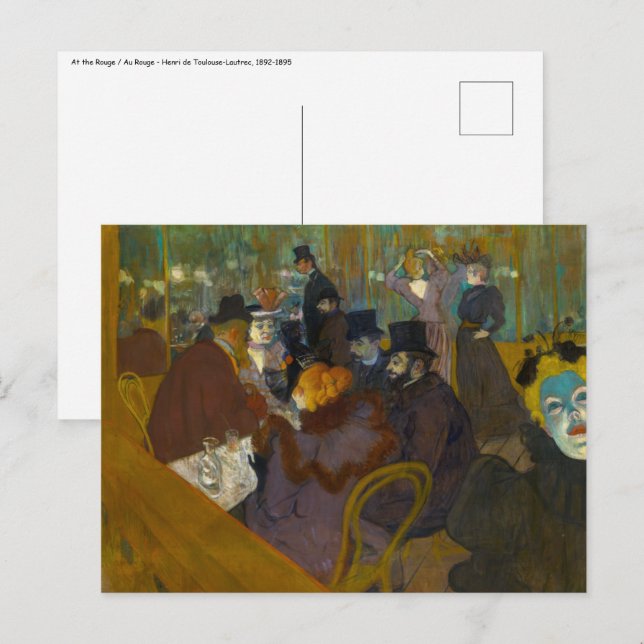 Toulouse-Lautrec - At the Rouge Postcard (Front/Back)