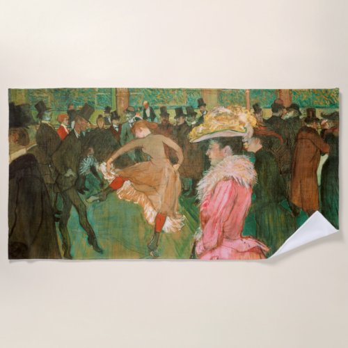 Toulouse_Lautrec _ At the Rouge The Dance Beach Towel