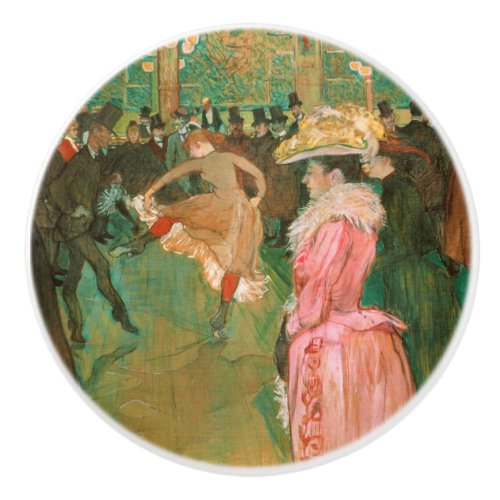 Toulouse_Lautrec _ At the Rouge The Dance Ceramic Knob