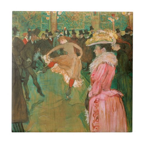 Toulouse_Lautrec _ At the Rouge The Dance Ceramic Tile