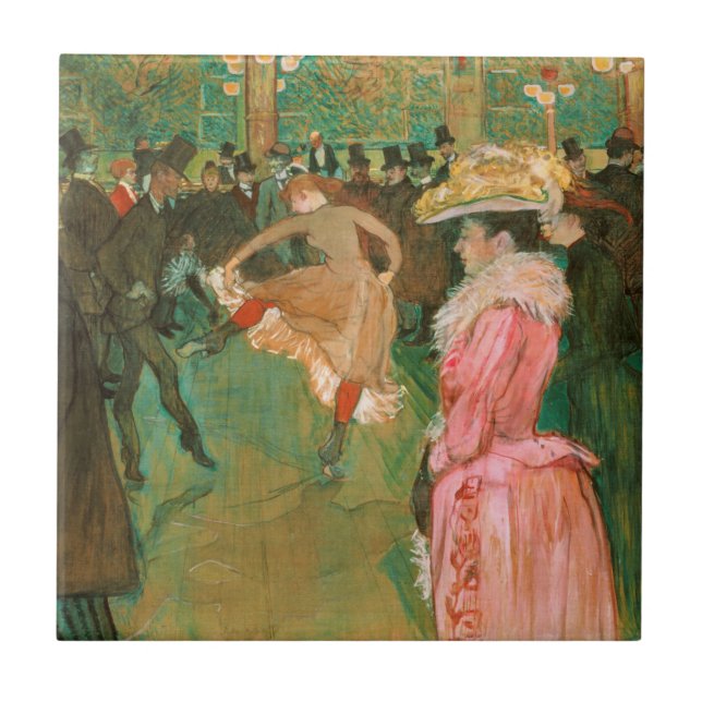 Toulouse-Lautrec - At the Rouge, The Dance Ceramic Tile (Front)