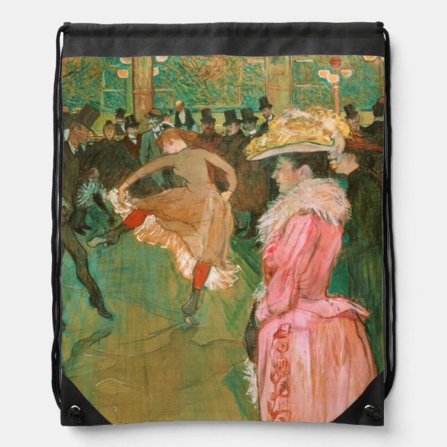 Toulouse-Lautrec - At the Rouge, The Dance Drawstring Bag (Front)