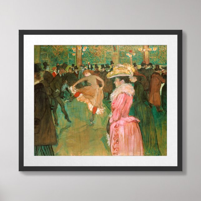 Toulouse-Lautrec - At the Rouge, The Dance Framed Art (Framed Front)