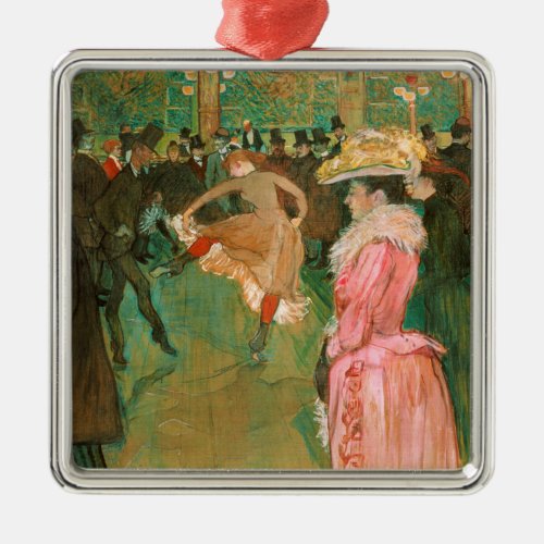 Toulouse_Lautrec _ At the Rouge The Dance Metal Ornament