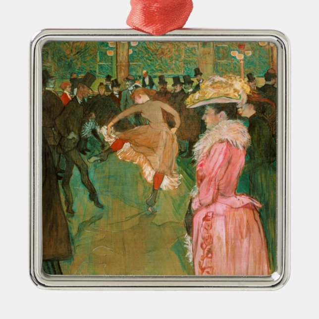 Toulouse-Lautrec - At the Rouge, The Dance Metal Ornament (Front)