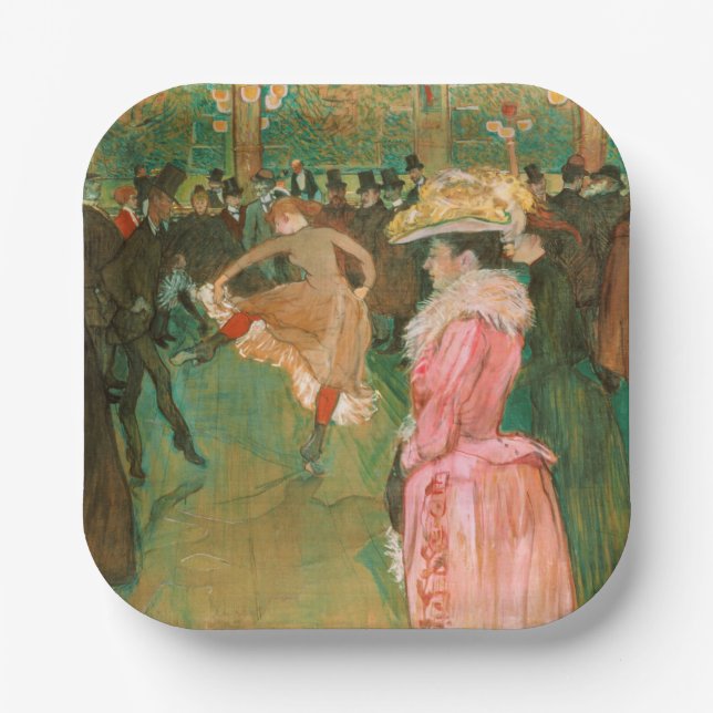 Toulouse-Lautrec - At the Rouge, The Dance Paper Plates (Front)