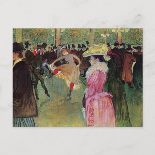 Toulouse_Lautrec At the Rouge The Dance Postcard