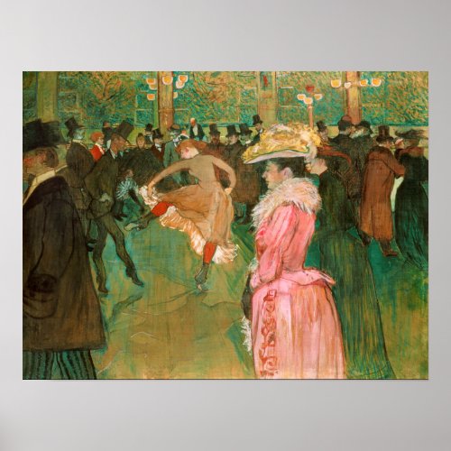 Toulouse_Lautrec _ At the Rouge The Dance Poster