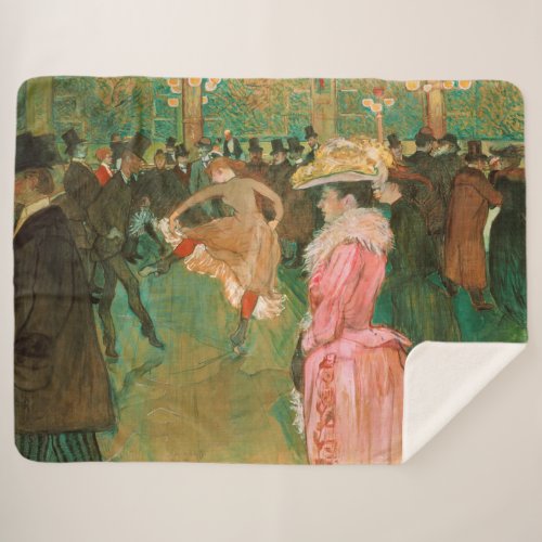 Toulouse_Lautrec _ At the Rouge The Dance Sherpa Blanket