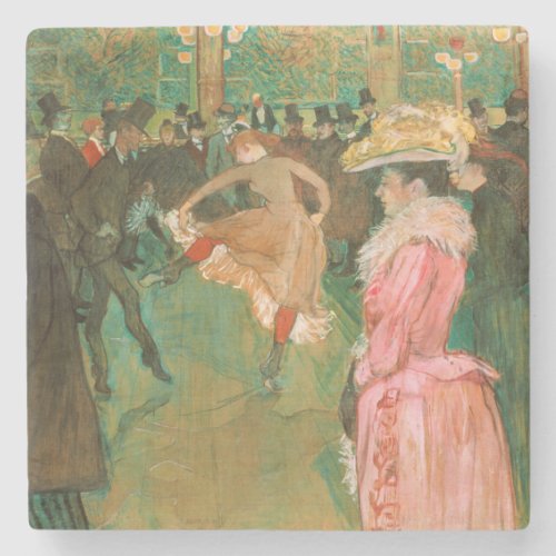 Toulouse_Lautrec _ At the Rouge The Dance Stone Coaster