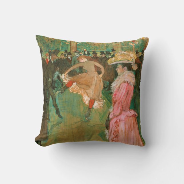 Toulouse-Lautrec - At the Rouge, The Dance Throw Pillow (Front)