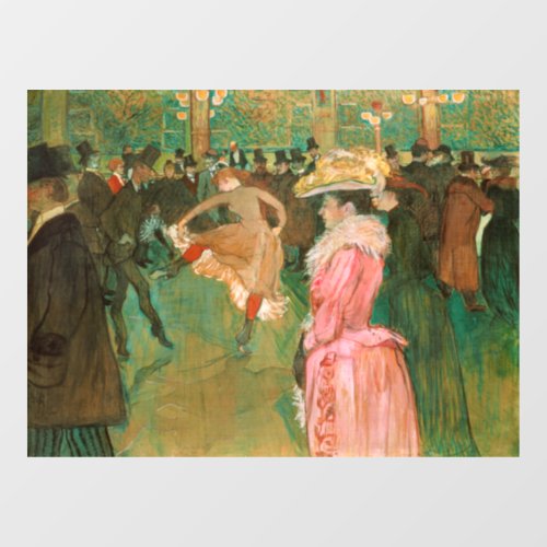 Toulouse_Lautrec _ At the Rouge The Dance Window Cling