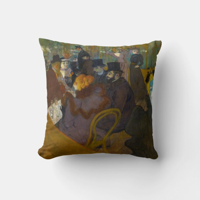 Toulouse-Lautrec - At the Rouge Throw Pillow (Front)