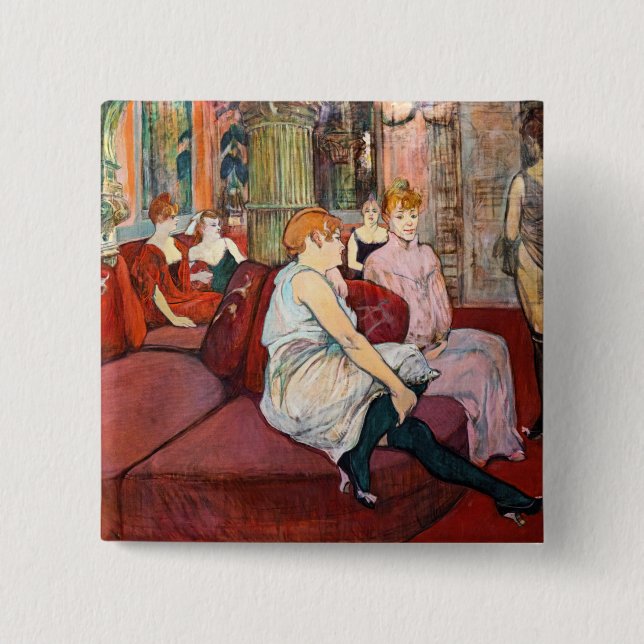 Toulouse-Lautrec - At the Salon, rue des Moulins Button (Front)