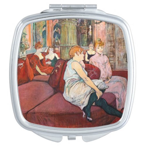 Toulouse_Lautrec _ At the Salon rue des Moulins Compact Mirror