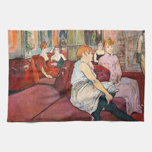 Toulouse-Lautrec - At the Salon, rue des Moulins Kitchen Towel