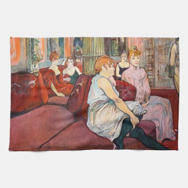 Toulouse-Lautrec - At the Salon, rue des Moulins Kitchen Towel (Horizontal)