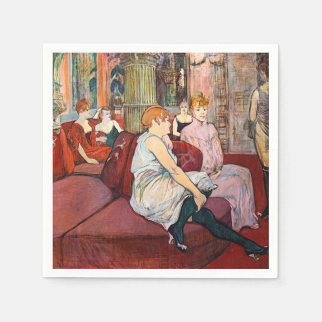 Toulouse-Lautrec - At the Salon, rue des Moulins Napkins (Front)