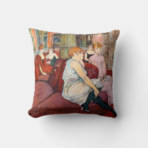 Toulouse-Lautrec - At the Salon, rue des Moulins Throw Pillow