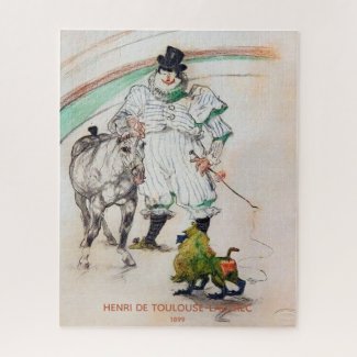 Toulouse-Lautrec, Circus Clown w Horse and Monkey Jigsaw Puzzle