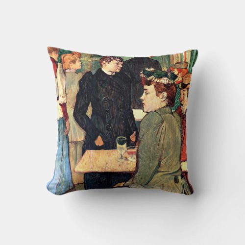 Toulouse_Lautrec _ Corner in Moulin de la Galette Throw Pillow