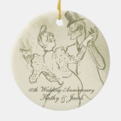 Toulouse Lautrec - Dancing couple | Anniversary Ceramic Ornament (Back)
