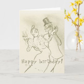 Toulouse Lautrec - Dancing couple, Birthday  Card