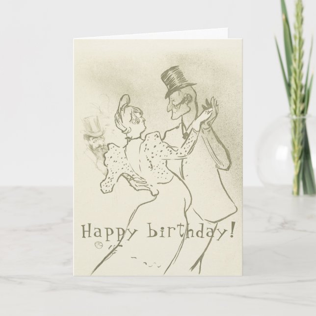 Toulouse Lautrec - Dancing couple, Birthday Invitation (Front)
