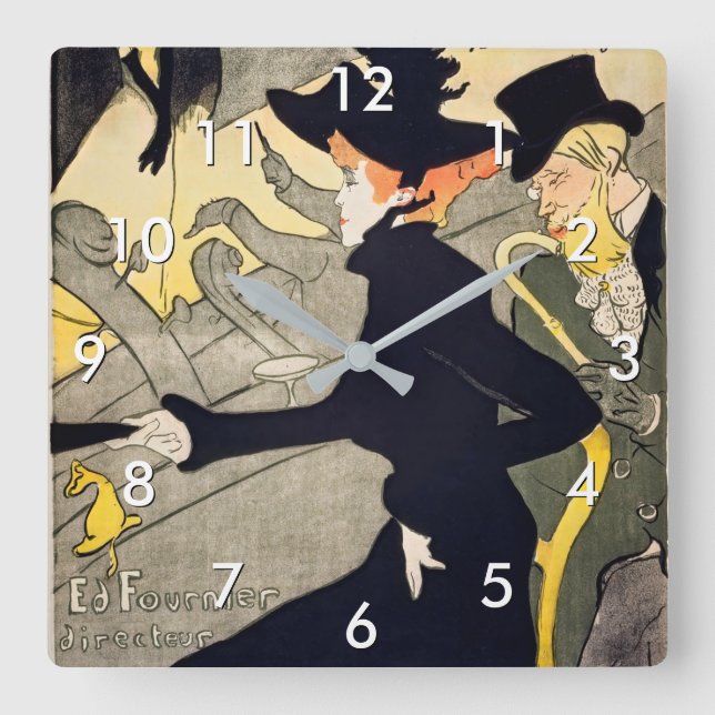 Toulouse-Lautrec - Divan Japonais Square Wall Clock (Front)