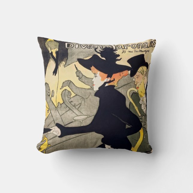 Toulouse-Lautrec - Divan Japonais Throw Pillow (Front)