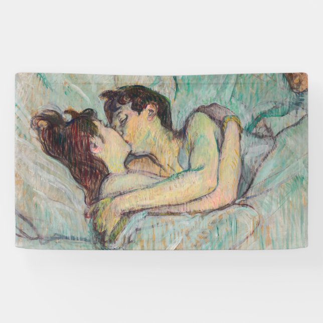Toulouse-Lautrec - In Bed, The Kiss Banner (Horizontal)