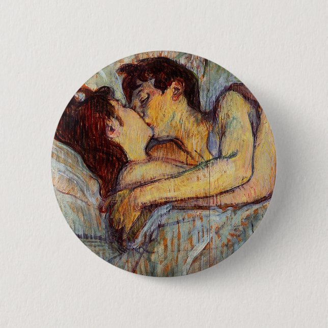 Toulouse-Lautrec In Bed The Kiss button (Front)