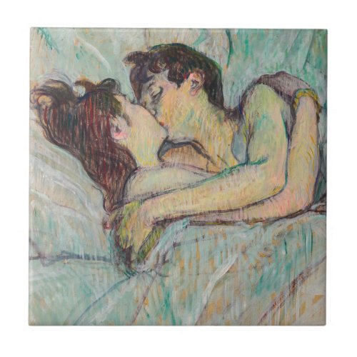 Toulouse_Lautrec _ In Bed The Kiss Ceramic Tile