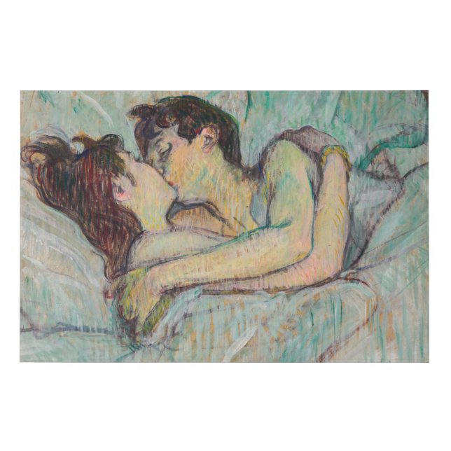 Toulouse-Lautrec - In Bed, The Kiss Faux Canvas Print (Front)