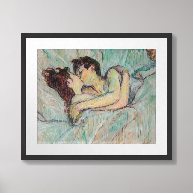 Toulouse-Lautrec - In Bed, The Kiss Framed Art (Framed Front)
