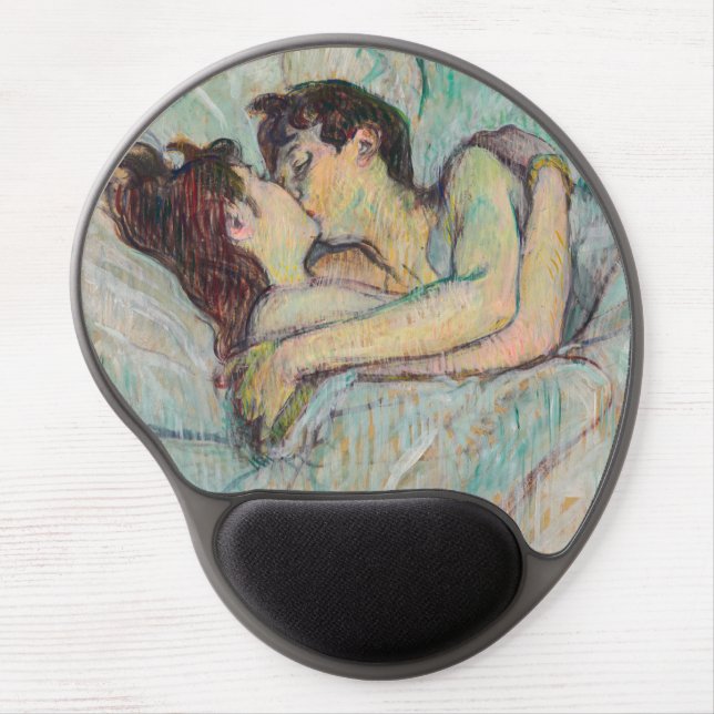 Toulouse-Lautrec - In Bed, The Kiss Gel Mouse Pad (Front)
