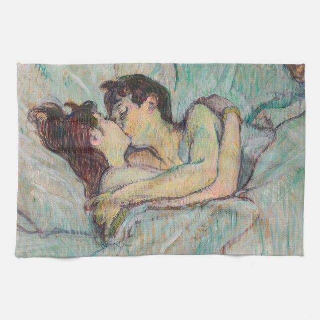 Toulouse-Lautrec - In Bed, The Kiss Kitchen Towel (Horizontal)