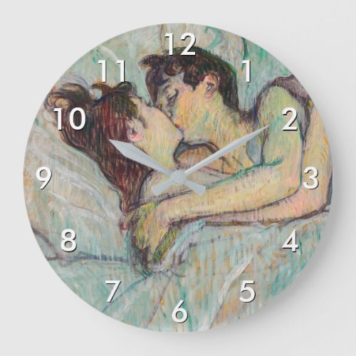 Toulouse_Lautrec _ In Bed The Kiss Large Clock