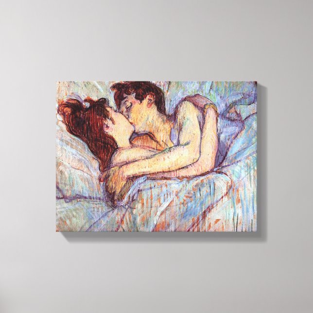 Toulouse Lautrec - In Bed The Kiss Lesbian Lovers Canvas Print (Front)