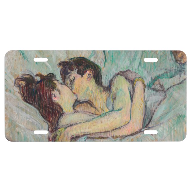 Toulouse-Lautrec - In Bed, The Kiss License Plate (Front)