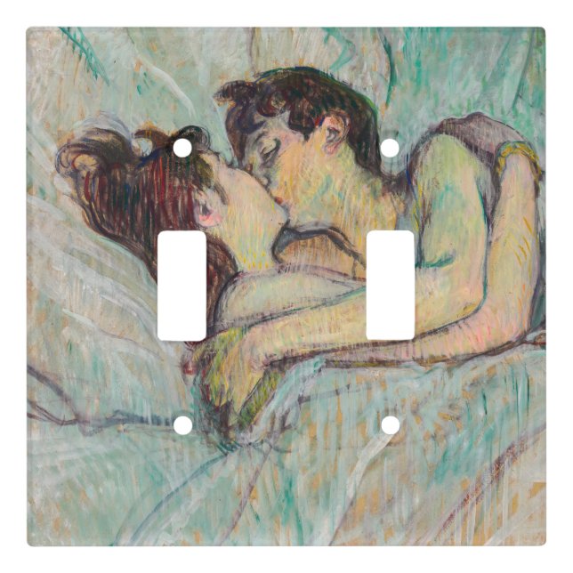 Toulouse-Lautrec - In Bed, The Kiss Light Switch Cover (Front)