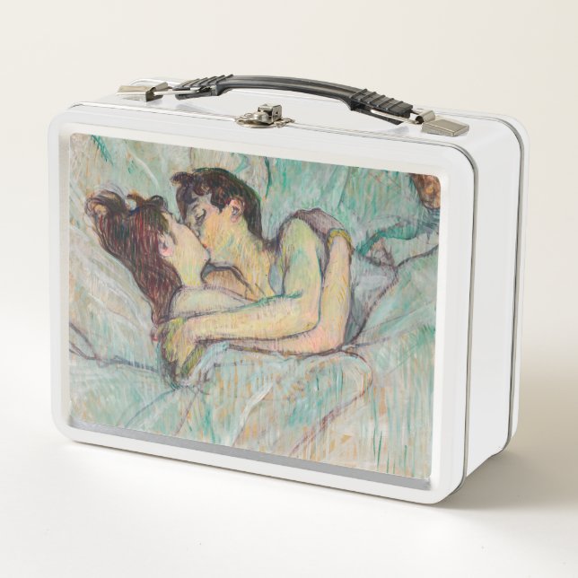Toulouse-Lautrec - In Bed, The Kiss Metal Lunch Box (Front)