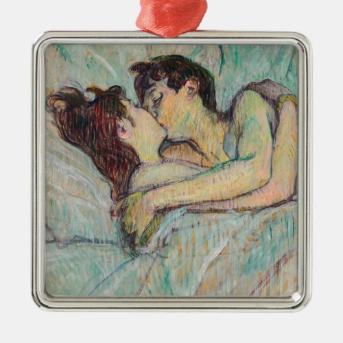 Toulouse_Lautrec _ In Bed The Kiss Metal Ornament